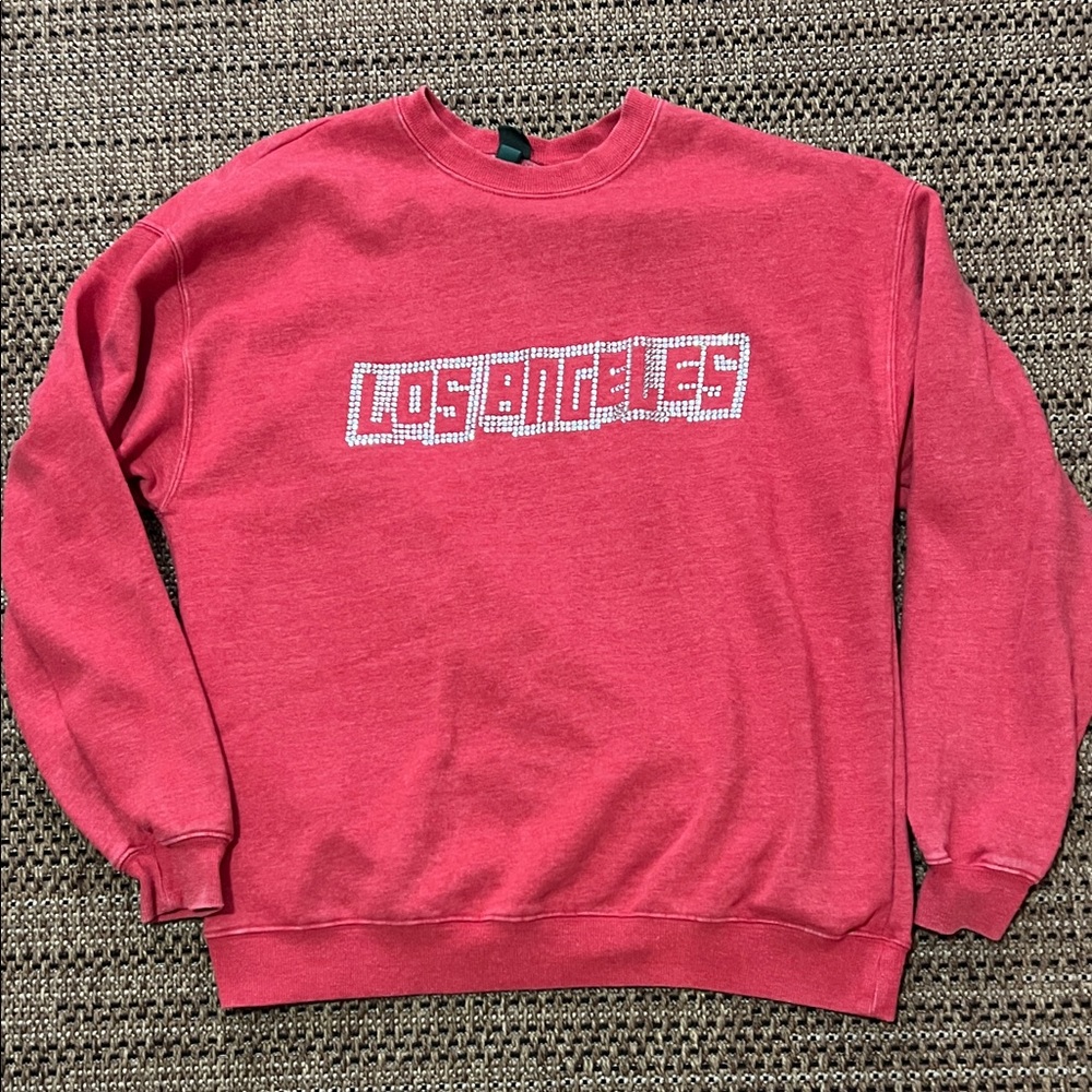 Wild Fable Red Graphic Crew Neck Sweater